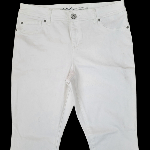 INC Skinny Leg Regular Fit White Jeans Women's Size 6. Waist 32" Inseam 31" NWT - Picture 5 of 10